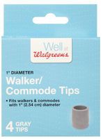 Walgreens Walker/Commode Tips 1 inch Gray 4.0 ea (Pack of 1)