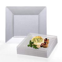 Kaya Collection – Clear Square 6.5" Salad/Dessert Plates - Fancy Disposable - Deluxe Quality - Hard Plastic - For Party’s And Weddings (120 Count)