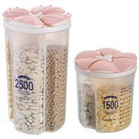 1500ml&2500ml Kitchen Food Storage Box Half Flip Tank Airtight Sealed Cans Plastic Containers 2-Piece Nut Snack Sealed Storage Box Prevent Food Deterioration