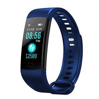 Ip68 Bluetooth Outdoor Sports Bracelet,Fitness Tracker, Call Reminder Remote Self-Timer Smart Watch, Activity Tracker Calorie Counter Wireless Pedometer Movement with Sleep Monitor (Color : Blue)