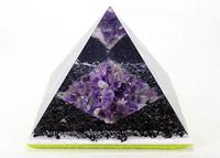 Orgone Pyramid - Emf Protection - Energy Generator - Crystal Pyramid - Obsidian Tourmaline Amethyst - Orgonite Pyramid - Powerful