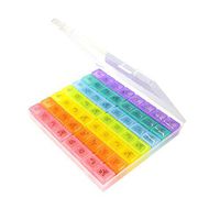 Pill Cases Organizers 7 Day 2 Week 4 Times a Day,56 Compartments Portable Travel Prescription & Medication Pill Case Rainbow