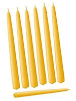 D'light Online Elegant Taper Premium Quality Candles, Hand-Dipped, Dripless and Smokeles - Set of 12 Individually Wrapped (10 Inch, Autumn Yellow)