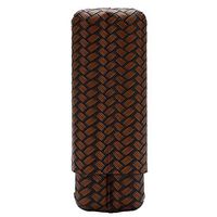 LUBINSKI Leather Cigar Case,Protable Travel 2- Fingers Brown Cigar Humidor Case Packed with Nice Gift Box (Brown)