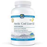 Nordic Naturals Pro - Arctic Cod Liver Oil CLO, Supports Heart and Brain Health - Lemon-Flavored 180 Soft Gels