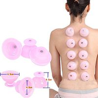 12Pcs/Set New Pink Health Care Silicone Cupping Family Body Massage Helper Anti Cellulite Vacuum Silicone Slimming Cupping