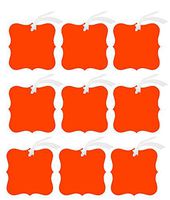 24pack Elegant Blank Contoured Frame Decorative Chrismas Holiday Wedding Birthday Gift Tags (Orange)