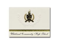 Signature Announcements Whiteland Community High School (Whiteland, IN) Graduation Announcements, Presidential style, Basic package of 25 with Gold & Black Metallic Foil seal