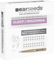 Ear Seeds: Sleep and Insomnia Stainless Steel EarSeeds Kit – 40 Pieces – Long-Lasting Clear Adhesive Tape – Precision Tweezers – Complete Ear Acupressure Chart for Better Sleep and Insomnia Relief