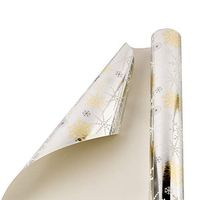 JAM PAPER Gift Wrap - Christmas Wrapping Paper - 25 Sq Ft - Chic Foil Snowflakes - Roll Sold Individually