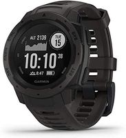 Garmin Instinct, Outdoor Watch with GPS, Includes Heart Rate Monitoring and 3-axis Compass, Graphite + 1 Year Extended Warranty