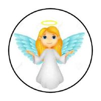 HotSaleStore Sticker Seals 48 Angel Blue Wings!! Envelope Seals Labels Stickers 1.2" Round