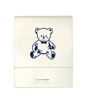 50 White Imprinted Bear Matches Matchbooks Wedding, Anniversary, Birthday, Party, Your Choice of Color of Print