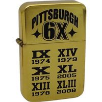 Pittsburgh Lighter - 6X Champs with Dates (Flip Top Wick)