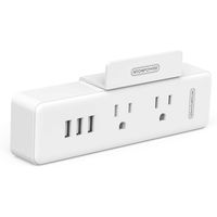Cruise Power Strip No Surge Protector, NTONPOWER 2 Outlets Extender Wall Tap with 3 USB Ports and Phone Stand, Travel Adapter Cube Cruise Ship Travel Accessories Must Have, White