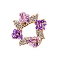 Womens Vintage Alloy Rhinestone Crystal Flower Wedding Bridal Bouquet Brooch Pin Daily Novelty Creation Aesthetic Woman Girl Womans | StyleID - #10_Purple