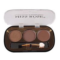 AMOUSTORE 3 Color Waterproof Eyebrow Powder with Brush Kit, Long- Lasting Brow Color (01#)