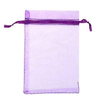 Rainbowroseus 100PCS 5x7 inches Organza Gift Bags with Drawstring-Purple