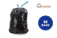 Strong Large 30 Gallon Drawstring Trash Bags Black Can Liners Kitchen Garbage Bags Multipurpose 56 CT Home Lawn Bags