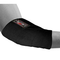 Heavy Duty Elbow Sleeves Support Wraps Straps Gym Power Weight Lifting Pair (Black, One Size)
