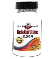 Beta Carotene 25,000 IU* 200 Capsules 100% Natural - by EarhNaturalSupplements