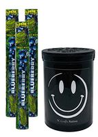 Herb Airtight Container Fresh Kettle with Cyclones Blueberry Hemp Cones 3 Count DC Crafts Nation- Happy Face