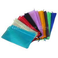17 x 17 inch Large Sheer Drawstring Organza Gift Pouch (1 Dozen Black)