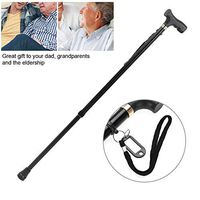 Collapsible Cane Aluminum Telescopic Elderly Cane T-Handle Anti-Slip Base Suitable for Hiking Walking