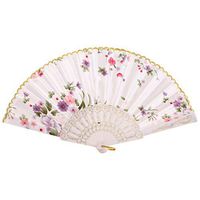 Chinese Retro Style Hand Held Folding Fan,Flower Fan,Dance Fan,Silk Fan Jepanese Girls' Handheld Fan