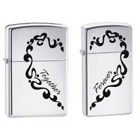 Zippo "Together Forever" His & Hers 2 Piece Lighter Set, Chrome, 0465