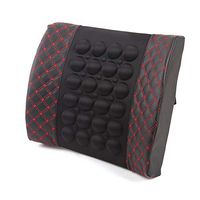 OGLAND 12 V Electric Massage Memory Foam Car Vibrate Lumbar Back Support Cushion Pillow for Lower Back Pain Relief Car Seat Interior Accessories-Ideal Back Pillow (Black)