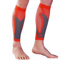 LTHAOO Calf Compression Sleeves -(20-30mmhg) Leg Compression Socks for Shin Splint, Calf Pain Relief - Men Women Sleeve for Running, Cycling, Maternity, Nurses.（Orange-XXL