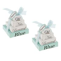 2x Something Old New Borrowed Blue Note Pads Small Nesting Box Wedding Decor