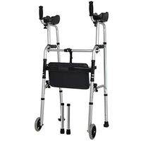 QFXFL Aluminum Rollator Walker with Seat, Elderly Disabled Arms Walker Fitness Equipment ZQ003