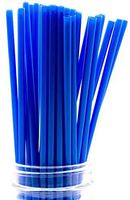 Made in USA Pack of 100 Blue Slim Tall (10" X 0.21") Plastic Drinking Straws (FDA-approved, Non-toxic, BPA-free)