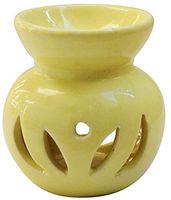 Easter Sale - abhandicrafts - Ceramic - Essential Oil Burner, Perfect Handmade Oil Diffuser for Fragrance & Aromatherapy - Great Decoration for Living Room, Balcony, Porch & Garden (Yellow)