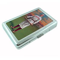 Perfection In Style Metal Silver Cigarette Case Vintage Baseball Design 015