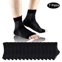 Plantar Fasciitis Foot Compression Socks- ACODQR 7 Pairs Elasticity Foot Sleeves for Man and Woman Ankle Brace & Arch Support