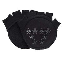 Healifty Forefoot Socks Pad No Show Five Toe Heelless Forefoot Half Boat Socks High-Heeled Fore Foot Cushion Sole Protectors Caps Covers (Blackï¼‰