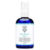 White Sage Smudge Spray for Cleansing and Clearing Energy (4 Ounce) - Liquid Blend Alternative to Incense, Sticks Or Bundles - Pure Essential Oil Ingredients and Real Crystals - Handmade with Love