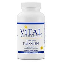 Vital Nutrients - Ultra Pure Fish Oil 800 Triglyceride Form (Pharmaceutical Grade) - Hi-Potency Wild Caught Deep Sea Fish Oil, Cardiovascular Support, Natural Lemon Flavor - 90 Softgels per Bottle
