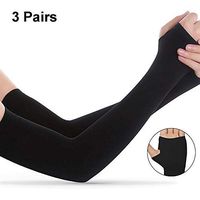 Arm Sleeves for Men Women - Silmy 3 Pairs UV Protection Cooling Arm Sleeves Sunblock Long Sun Sleeves Hands Arm Covers Long Sleeve for Cycling, Driving, Golf, Basketball & Outdoor Activity (Black)