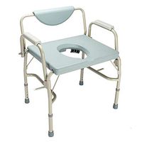 Adumly Over-Sized Drop-Arm Commode Chair, Heavy Duty Steel Frame, 550 lb. Capacity