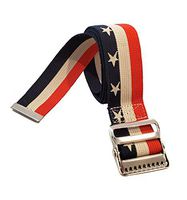 Gait Belt by LiftAid - Stylish Patient Walking and Transfer Belt with Metal Buckle - Assits Nurses, Caregivers, Occupational and Physical Therapy - Washable - 60"L x 2"W (Flag)