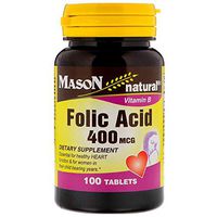 Mason Natural folic Acid 400 Mcg Dietary Supplement Tablets - 100 tabs