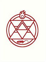 Roy Mustang Alchemy Fire Transformation Emblem - Vinyl - 5" wide (Color: RED) decal laptop tablet skateboard car windows stickers