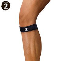 Kuron Store X-Neoprene Knee Support Strong Grip Compression Fitness Strap Patella Tendon Protection Band Tendinitis Injury Pain Relief Brace Unisex Sports Accessories, 2 Pack Count One Size Black