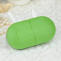 WYKsoku Container,6 Compartments Portable Medicine Case Pill Shaped Tablet Box Organizer Container - Green