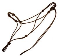 Horse Rope Training Halter - 4 Knot from 1/4" Stiff Polyester Halter Cord - Size Rope Most Trainers Use! Weanling, Yearling, Small, Arab, Standard, Large, and Draft Sizes (Black with Beige, Small)