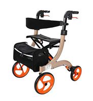 LXT PANDA Folding Rollator Walker, Compact Rolling Walker with Seat and Carry Bag, Transport Chair Mobility Rollator, for Adult, Senior, Elderly & Handicap.